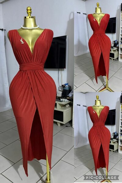 Robe élégante avec fente haute