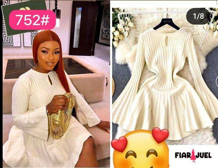 Robe élégante en maille blanche