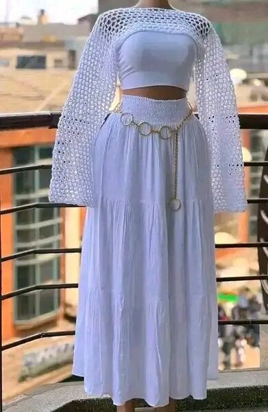 Robe Bohème en Crochet Blanc