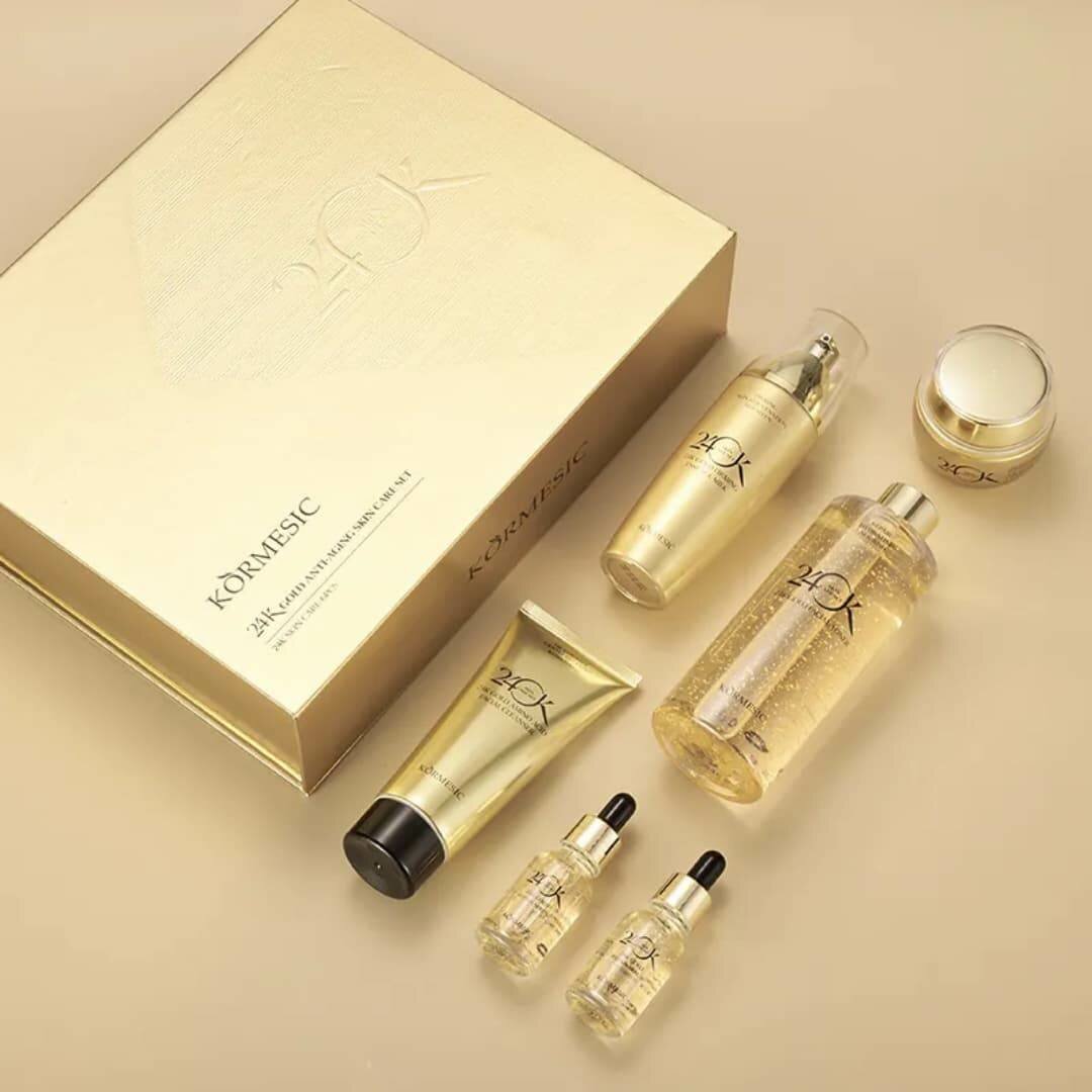 Essence d'or 24K en gros, ensembles d'hydratation exquis, am