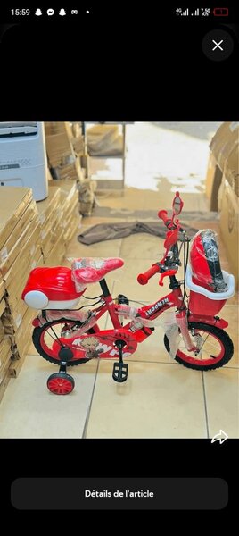 Vélo Enfant Rouge avec Roulettes