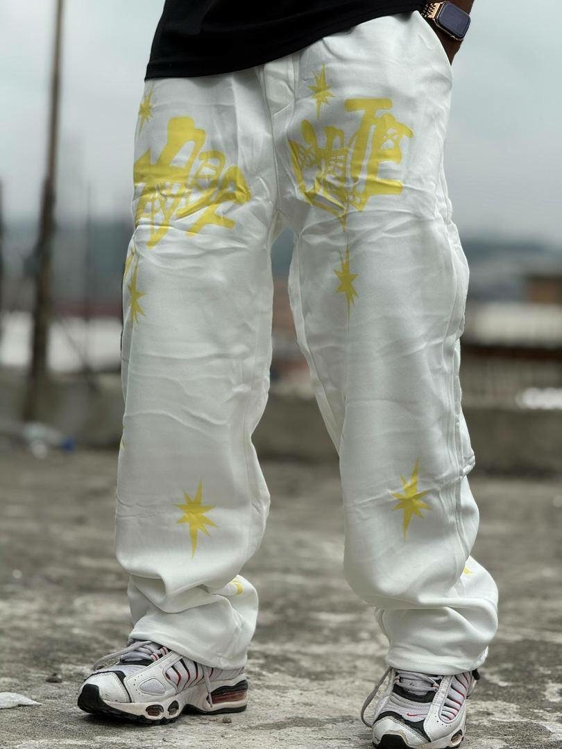 Pantalon blanc graffiti