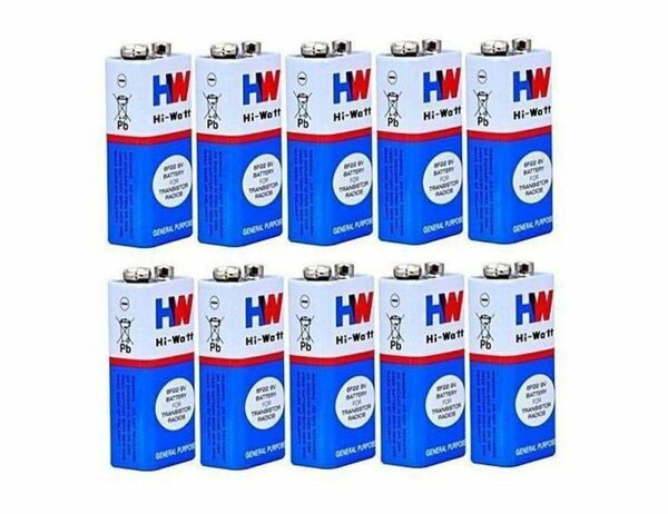 Lot De 10 Batteries Ou Piles De 9v HI-Watt Pour Microphone B
