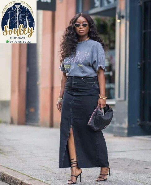 Jupe en jean fendue élégante