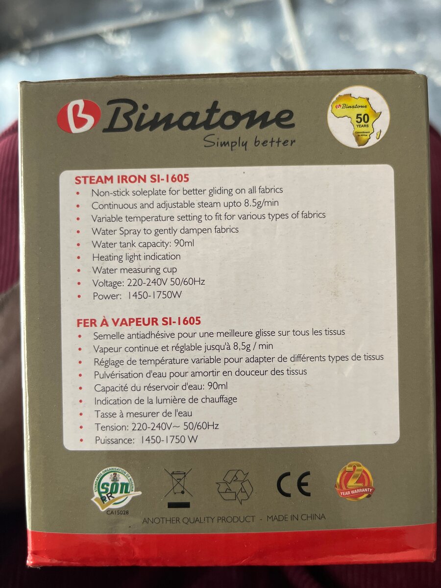 Fer a repassé Binatone