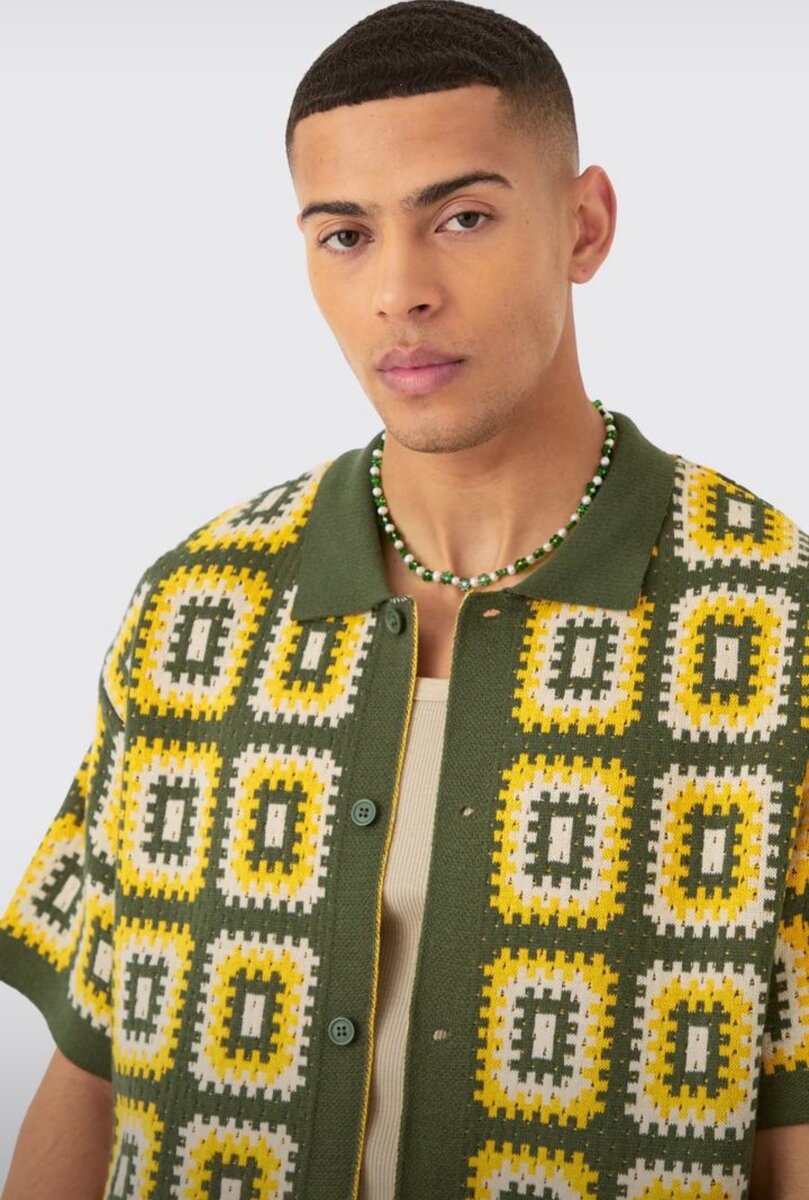 Chemise à motifs rétro homme