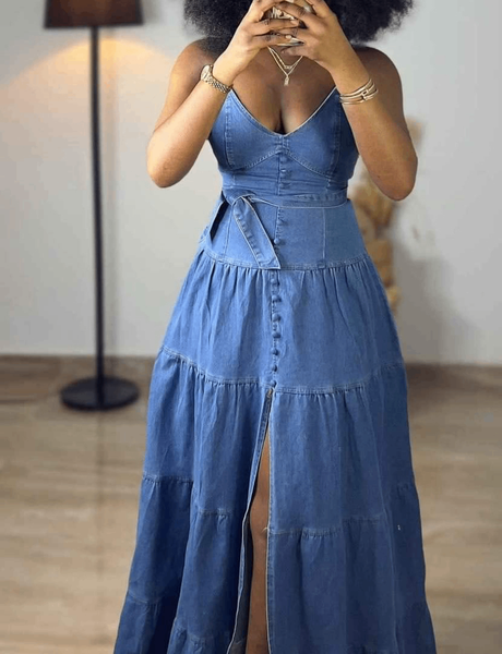 Robe longue en jean élégante