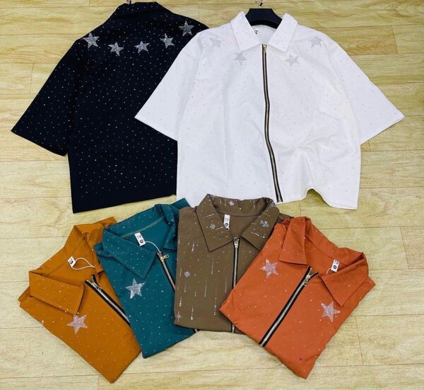 Chemises zippées scintillantes