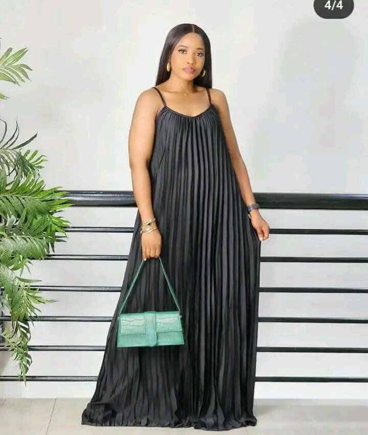 Women's Long Black Dress with straps