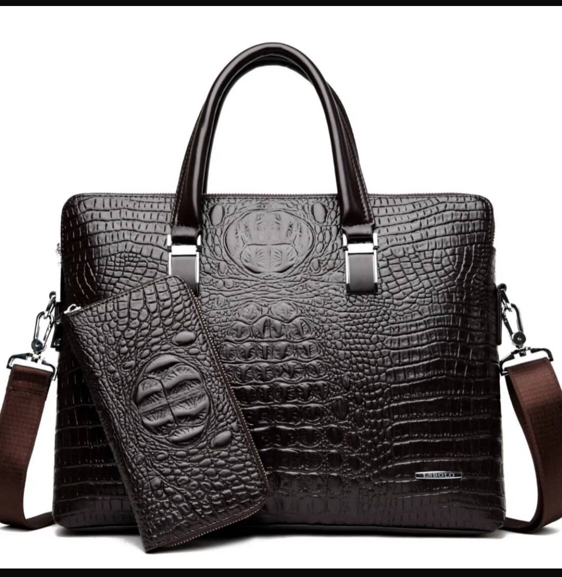 Crocodile Leather Briefcase Set
