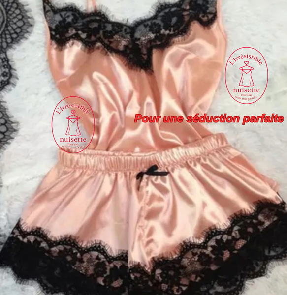 Ensemble satin dentelle femme