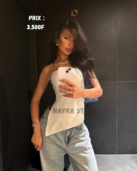 Top bustier blanc élégant