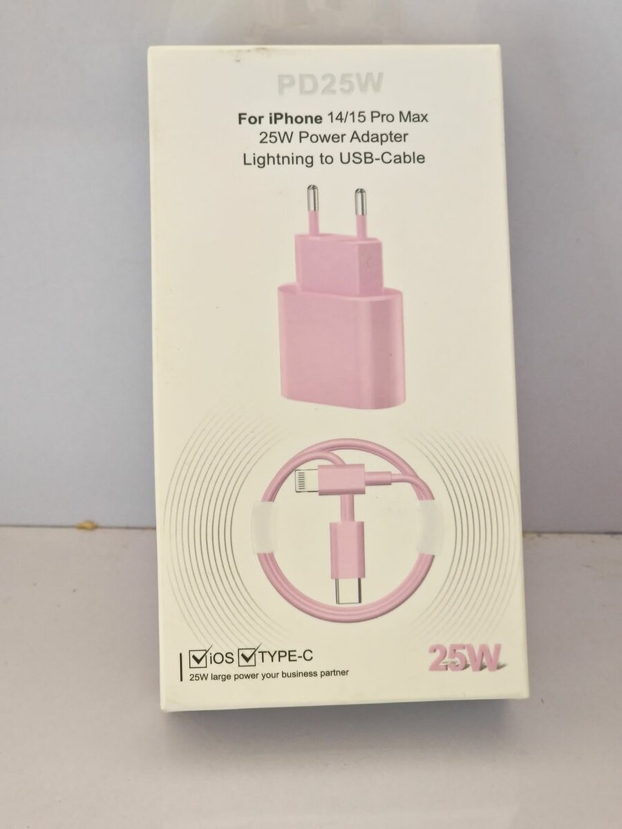Chargeur Rapide 25W Rose pour iPhone