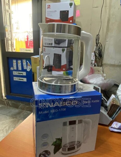 Nasco 1.7L Transparent Glass Kettle