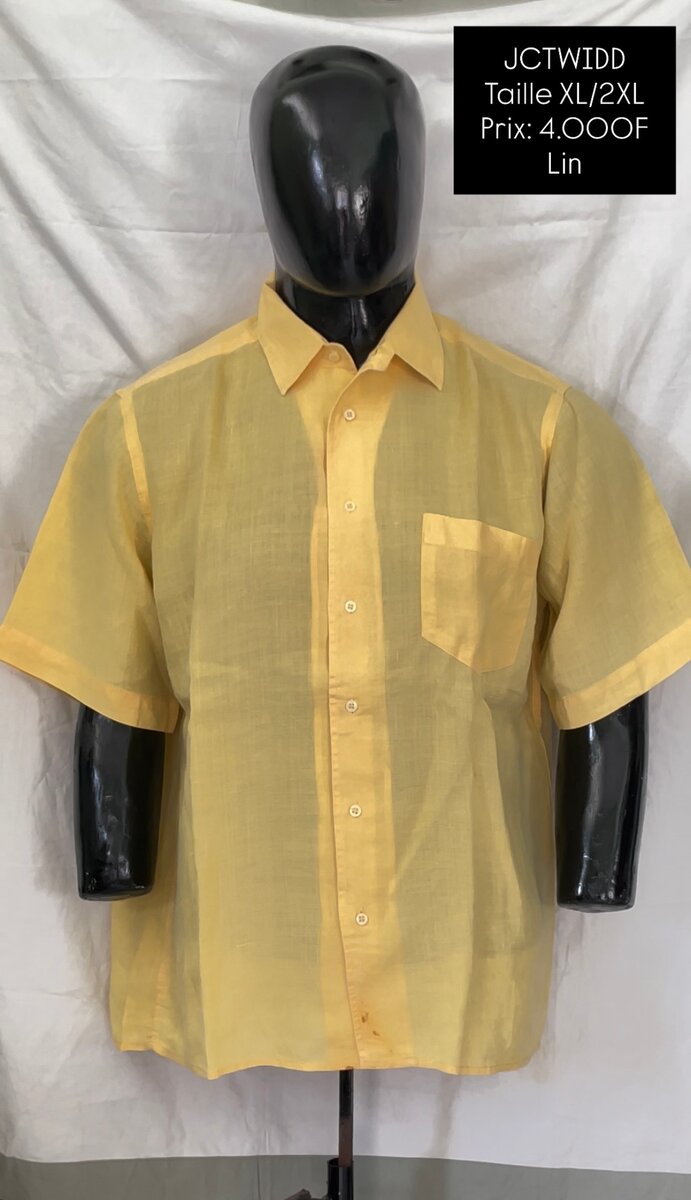 Chemise en lin jaune XL/2XL