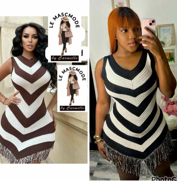 Robe en crochet colorée