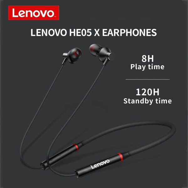 Lenovo HE05X Bluetooth Headphone Wireless HD AUDIO