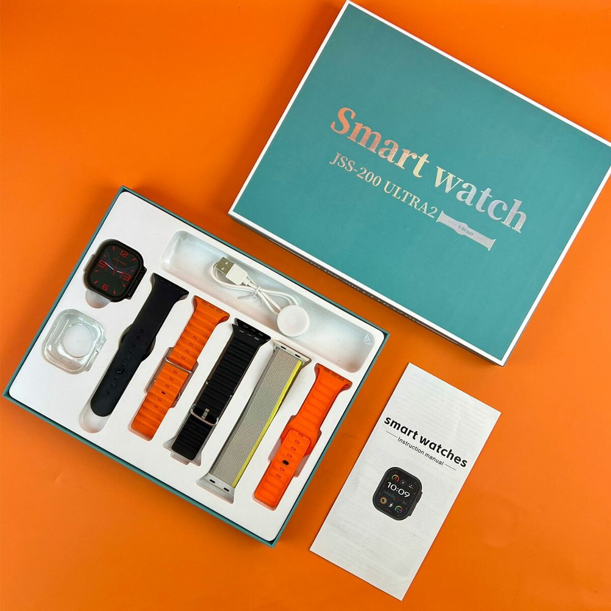 JSS-700 Pro Max Dual Smart Watch With 7 Straps + 1 Silicone