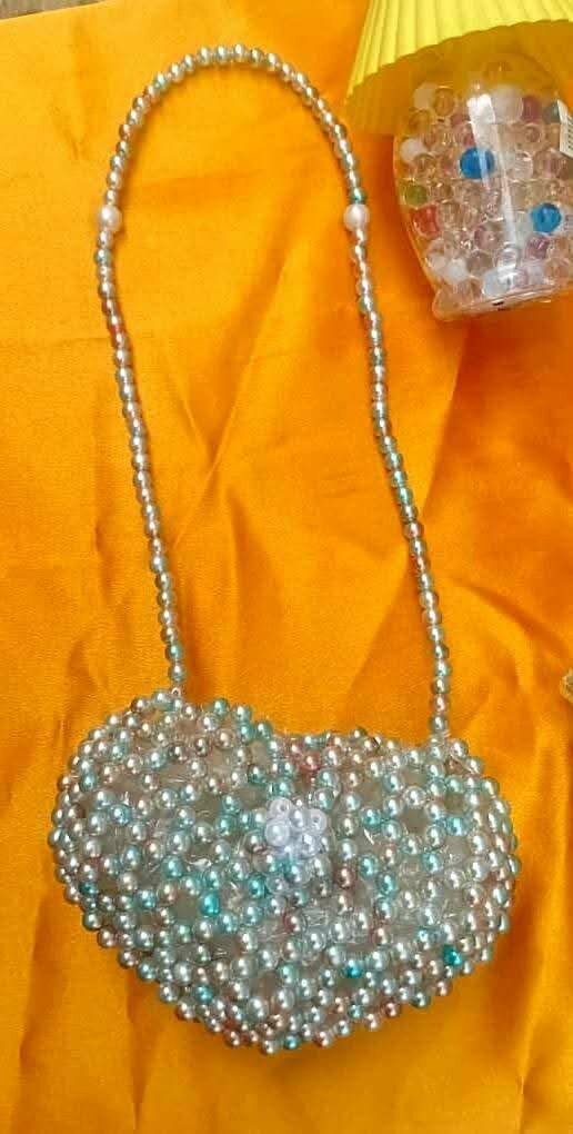 Handmade Beaded Heart Bag