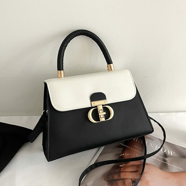Sac à main élégant bicolore
