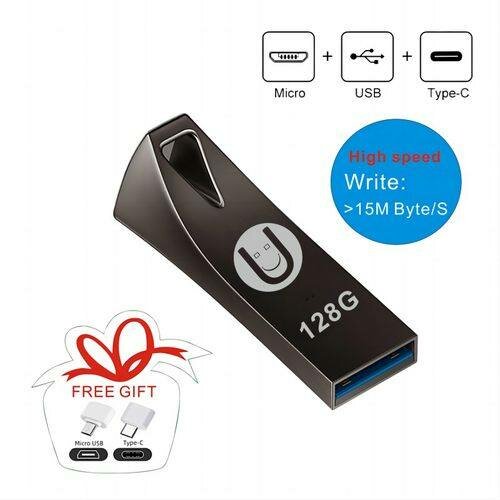 Metallic USB 3.1 Pendrive - 128GB Black + Free OTG Adapter &