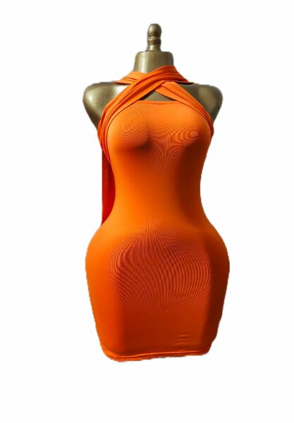 Robe moulante orange sexy