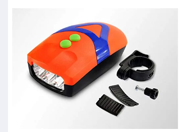 LED Front Head Light & Bell Horn Hooter Siren Alarm Bicycle Cycling LED Front Light