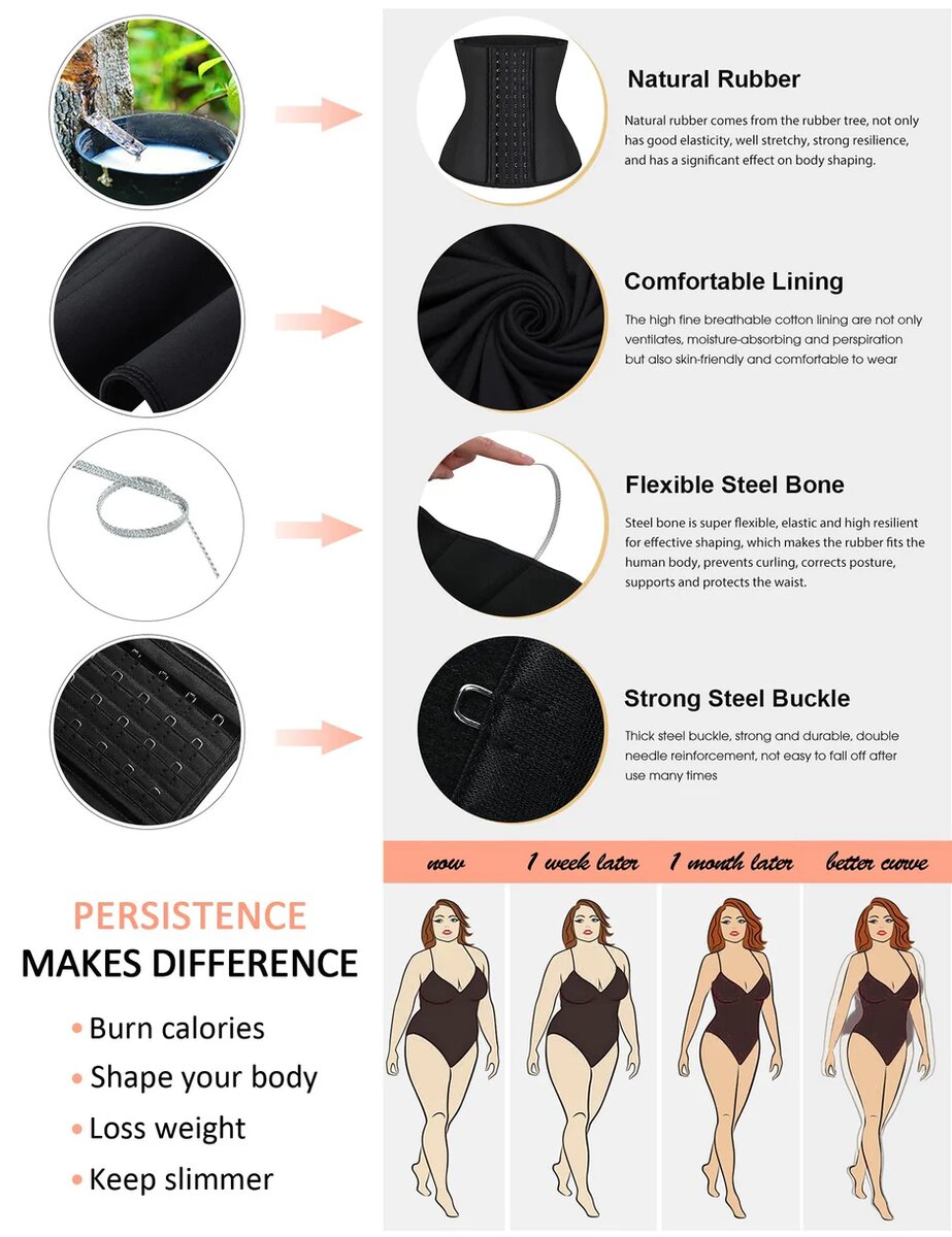 Gaine Corset de taille pour femme avec 4 rangées