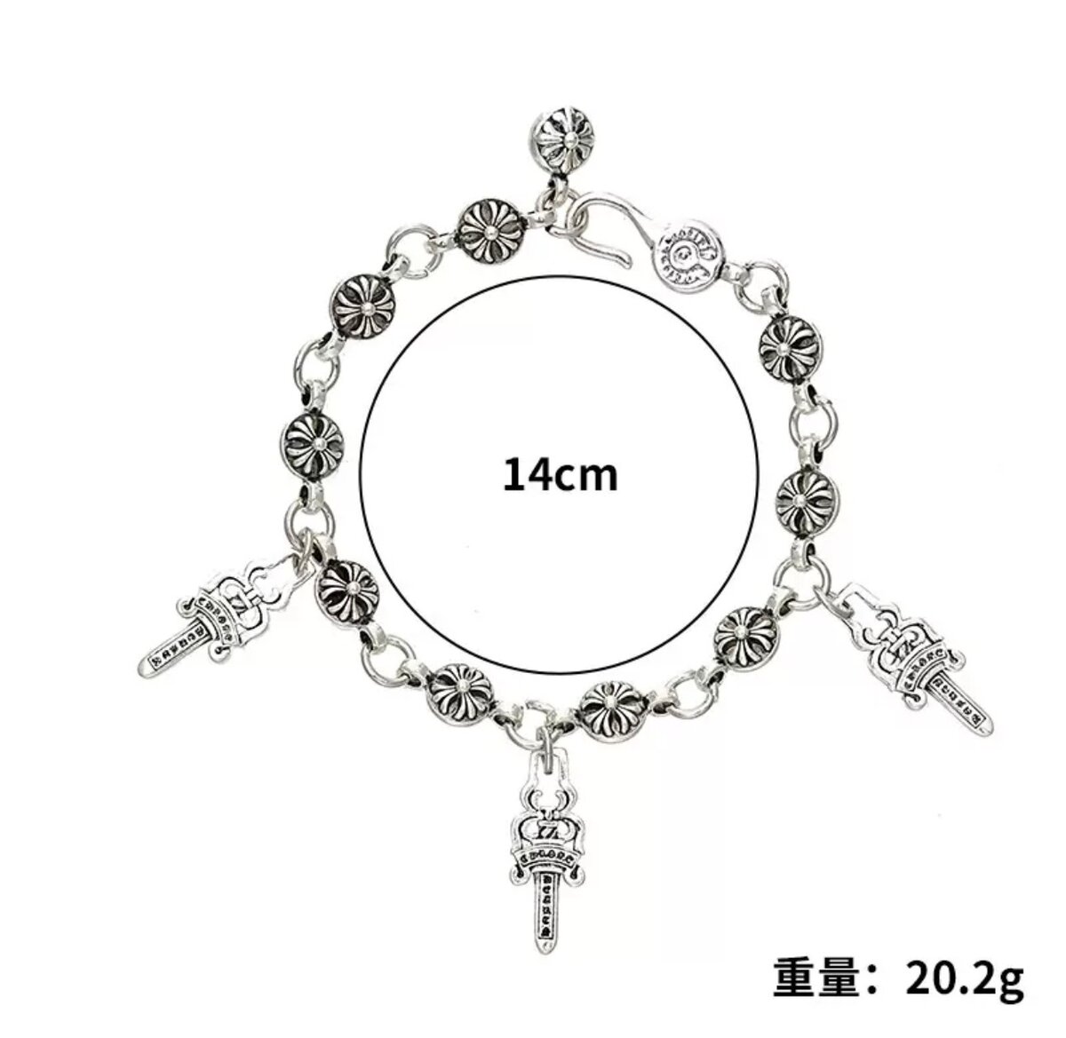 Bracelet en argent pendentif