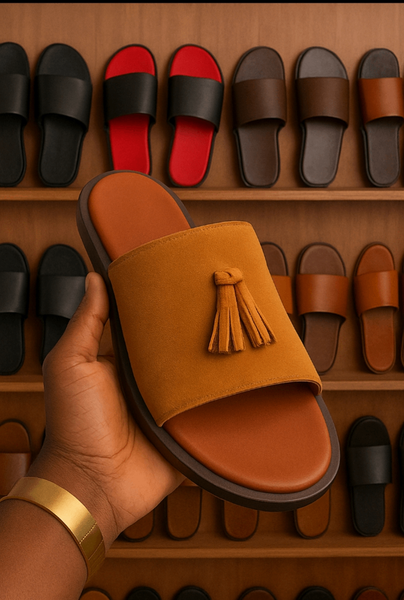 Chaussons élégants en cuir