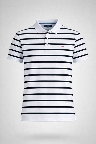 Polo rayé en coton chic