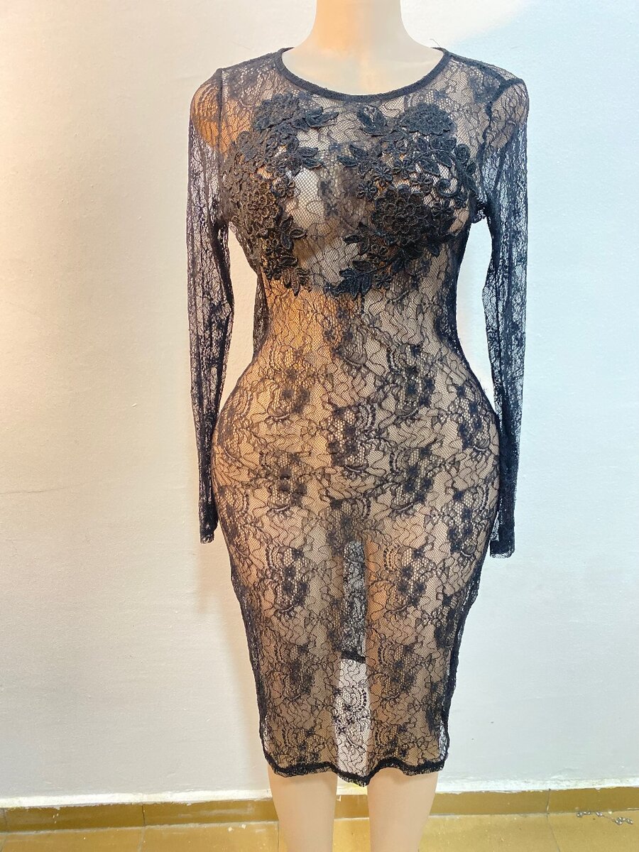 Robe en dentelle transparente élégante