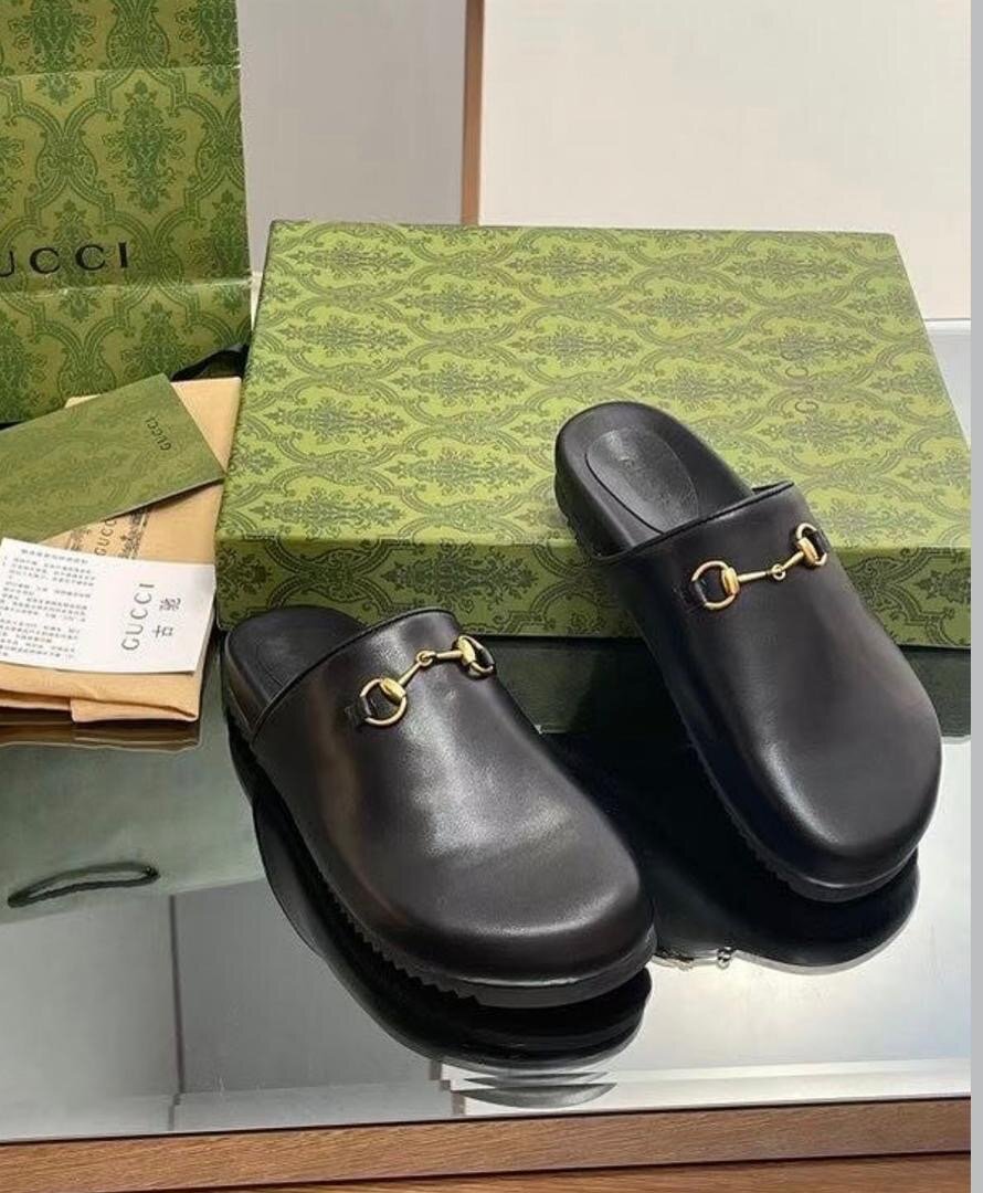 Mules en cuir élégantes hommes