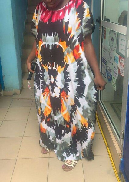 Robe longue imprimée colorée