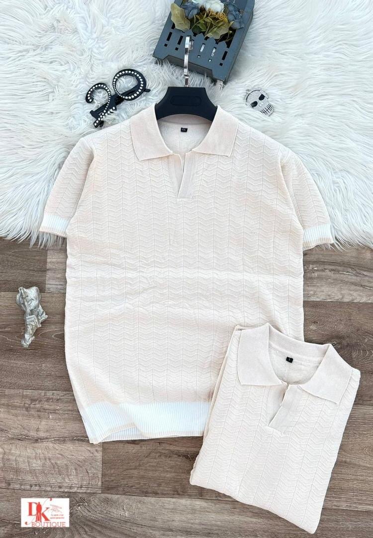 Polo en Tricot Rayé Élégant