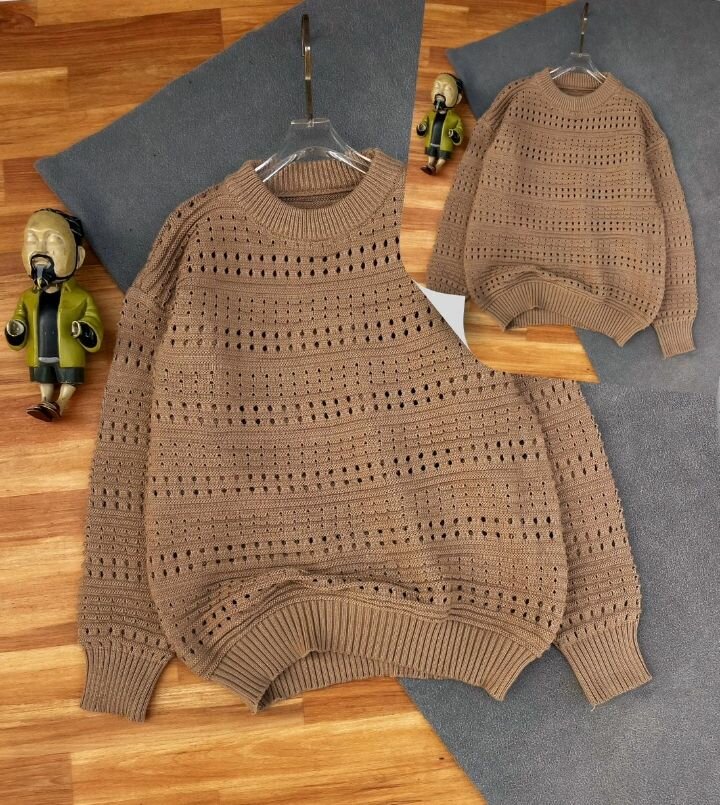 Sleeve Button V Nerk Sweater