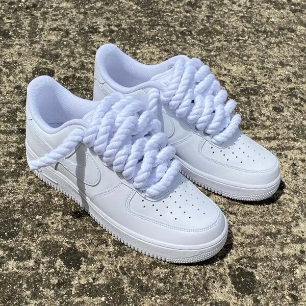 NIKE AIRFORCE BIG LACE ALL WHITE