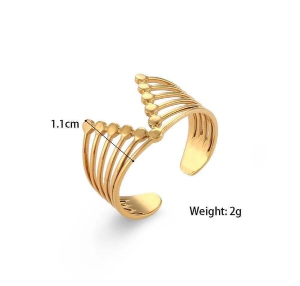 Bague réglable dorée élégante