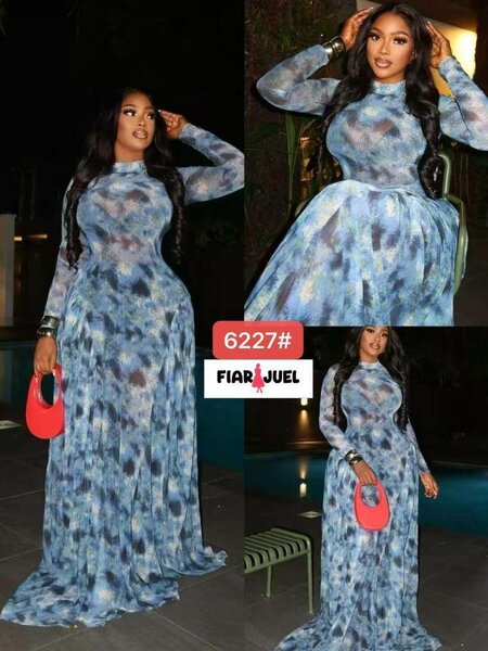 Robe longue imprimée fluide