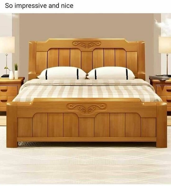 Lit en bois massif élégant