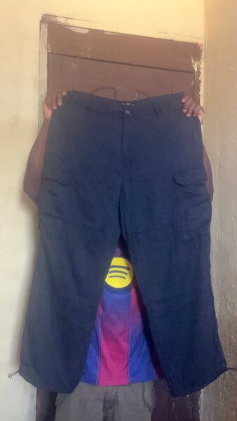 Pantalon cargo bleu marine homme