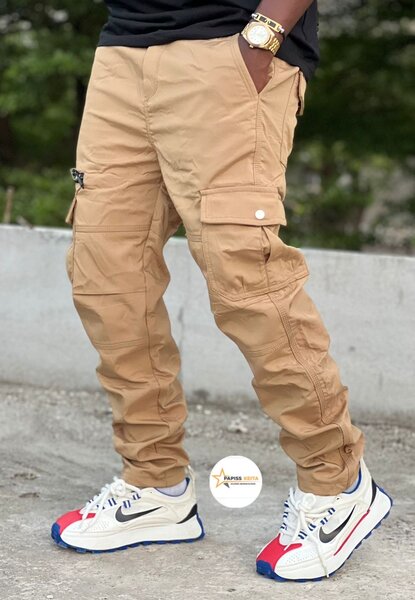 Pantalon cargo homme beige