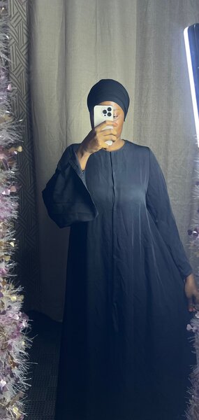 Djellaba femme noire longue