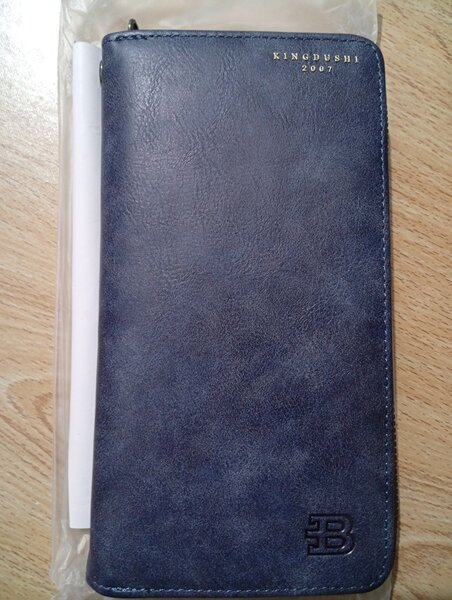 Portefeuille en cuir bleu