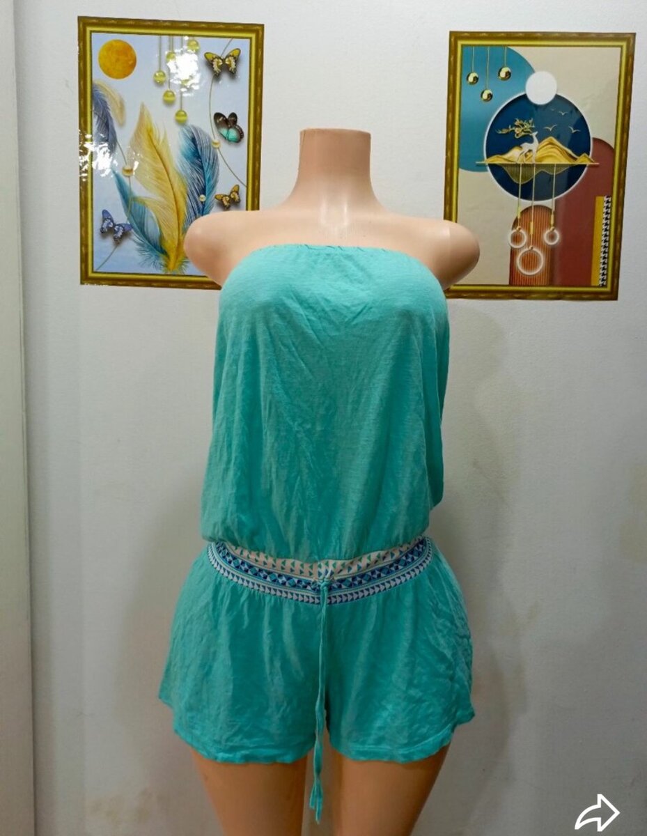 Combishort d'été turquoise