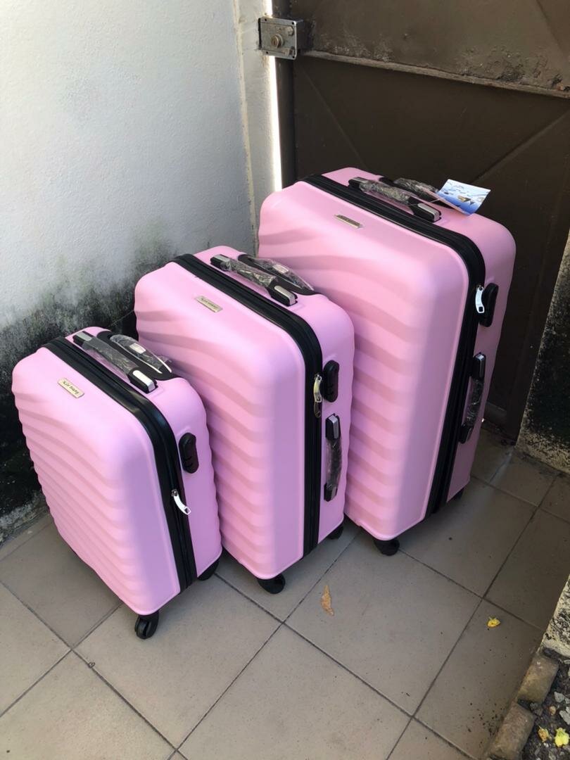 Set de valises rigides rose