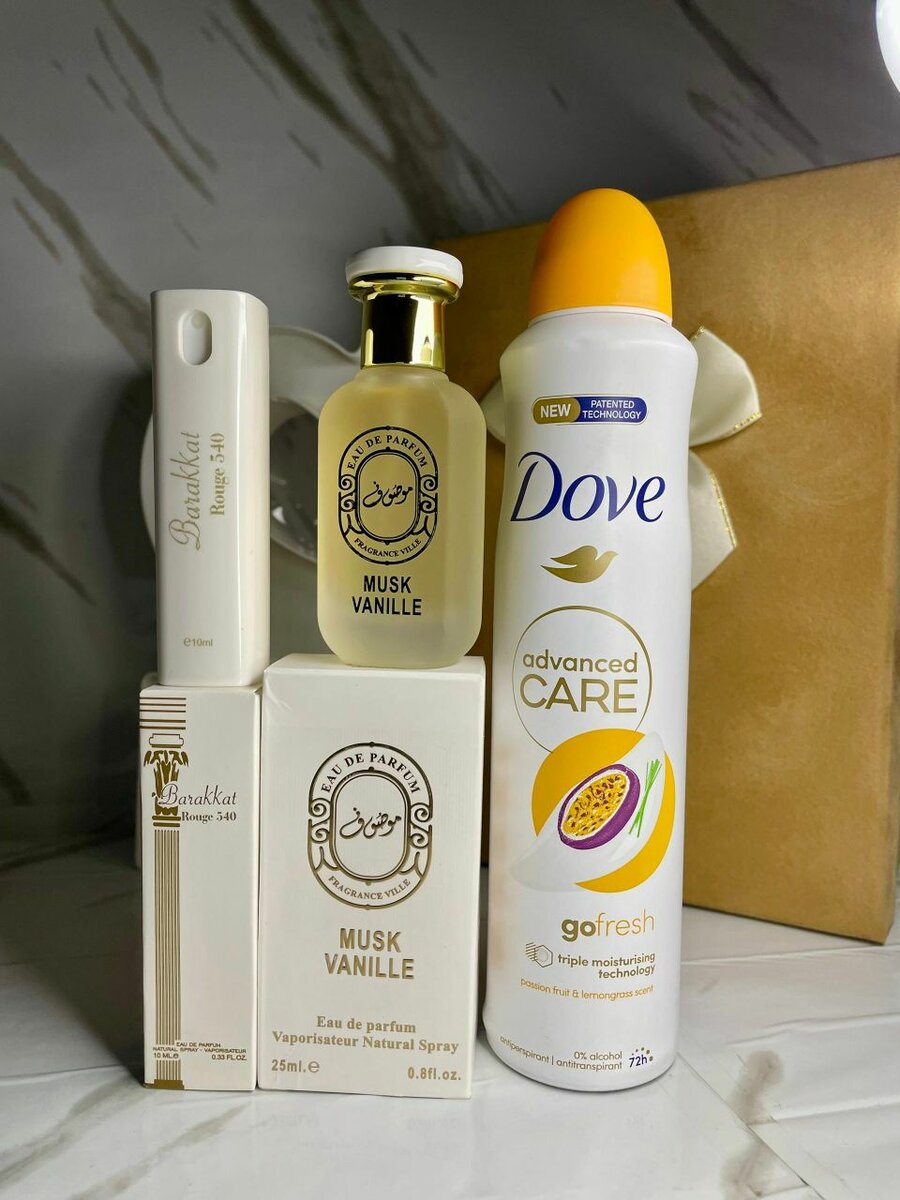 Parfum Musk Vanille et Déodorant Dove