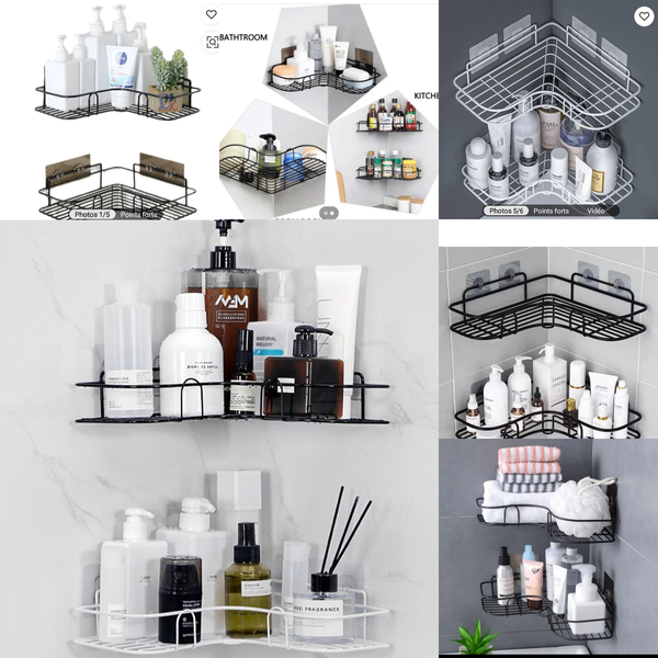 Étagère angle salle de bain