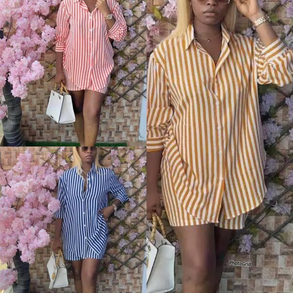 Robe Chemise Rayée Élégante