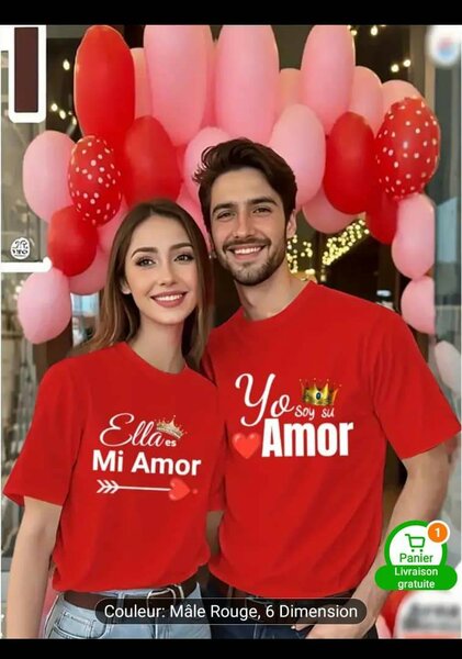 T-shirt Couple Saint Valentin